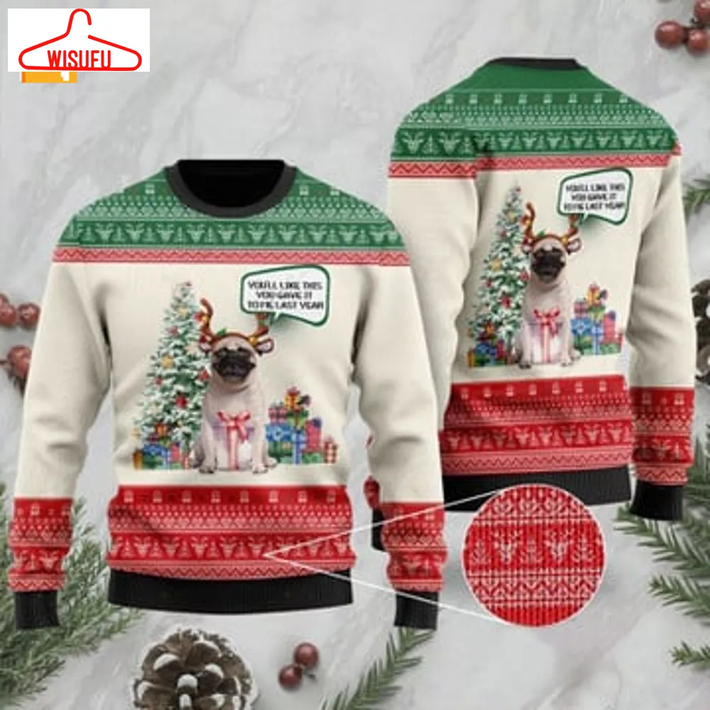 Ugly Christmas Sweater Pug