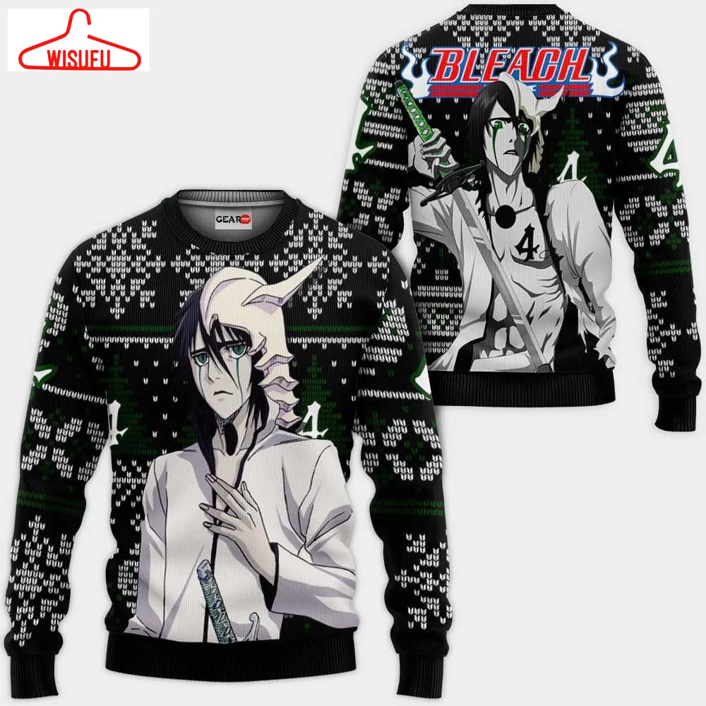 Ulquiorra Schiffer Ugly Christmas Sweater Custom Bl Xmas Gifts, Anime Ugly Christmas Sweater Gift For Family