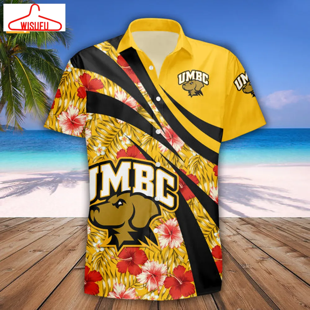 Umbc Retrievers Hibiscus Sport Hawaiian Shirt, New Fashion Gifts