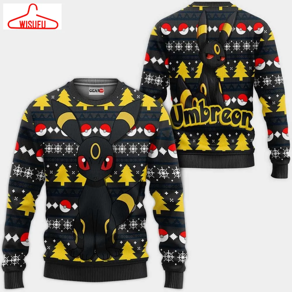 Umbreon Ugly Christmas Sweater Anime Gifts, Anime Ugly Christmas Sweater Gift For Family