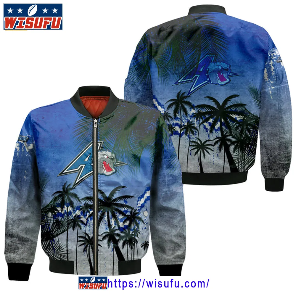 Unc Asheville Bulldogs Coconut Tree Tropical Grunge Bomber Jacket