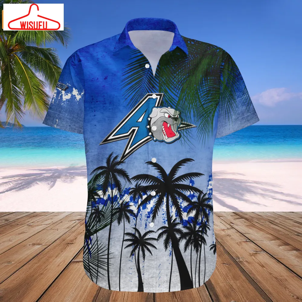 Unc Asheville Bulldogs Coconut Tree Tropical Grunge Hawaiian Shirt, New Fashion Gifts