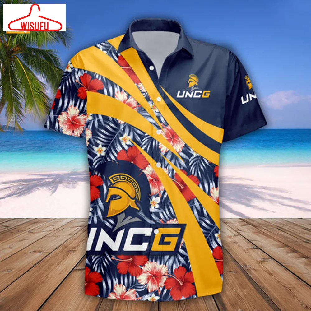 Unc Greensboro Spartans Hibiscus Sport Hawaiian Shirt, New Fashion Gifts