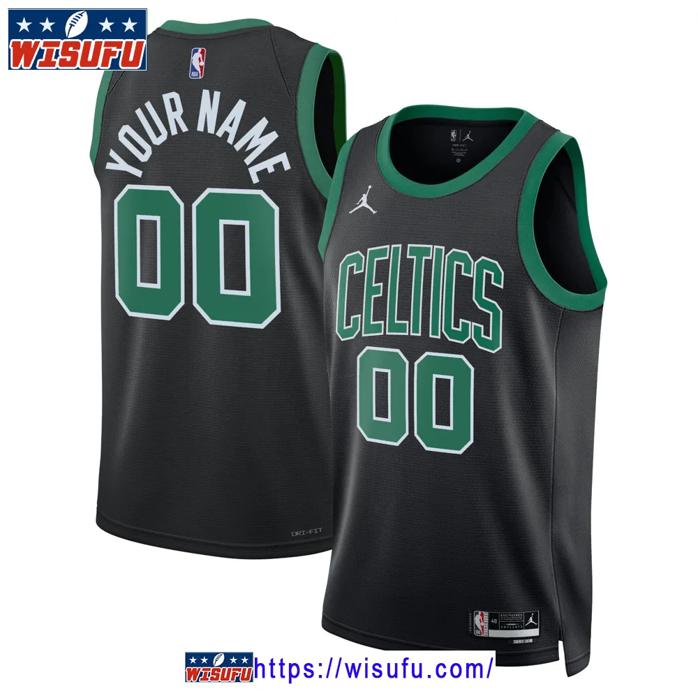 Unis-ex Jordan Brand Black Boston Celtics 202423 Swingman Custom Jersey