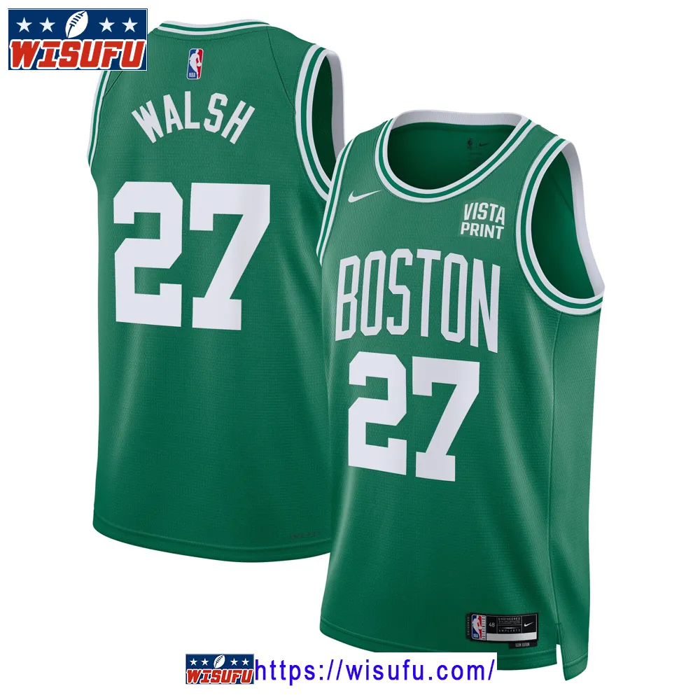 Unis-ex Jordan Walsh Kelly Green Boston Celtics Swingman Badge Player Jersey