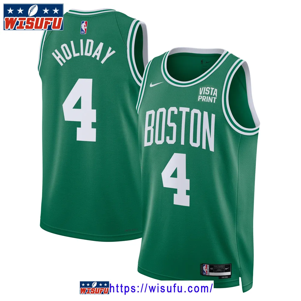 Unis-ex Jrue Holiday Kelly Green Boston Celtics Swingman Badge Player Jersey