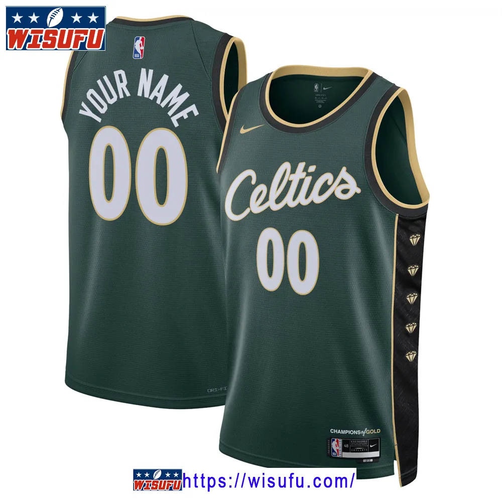 Unis-ex Kelly Green Boston Celtics 202423 Swingman Custom Jersey