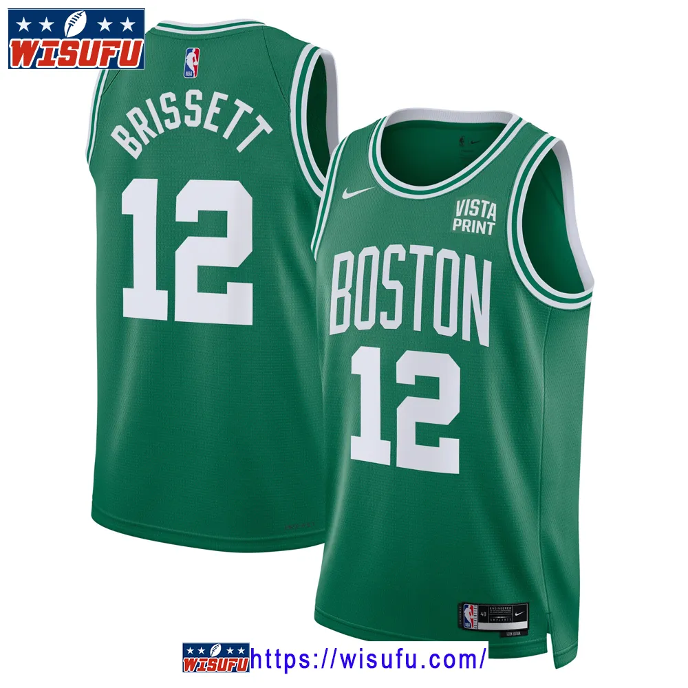 Unis-ex Oshae Brissett Kelly Green Boston Celtics Swingman Badge Player Jersey