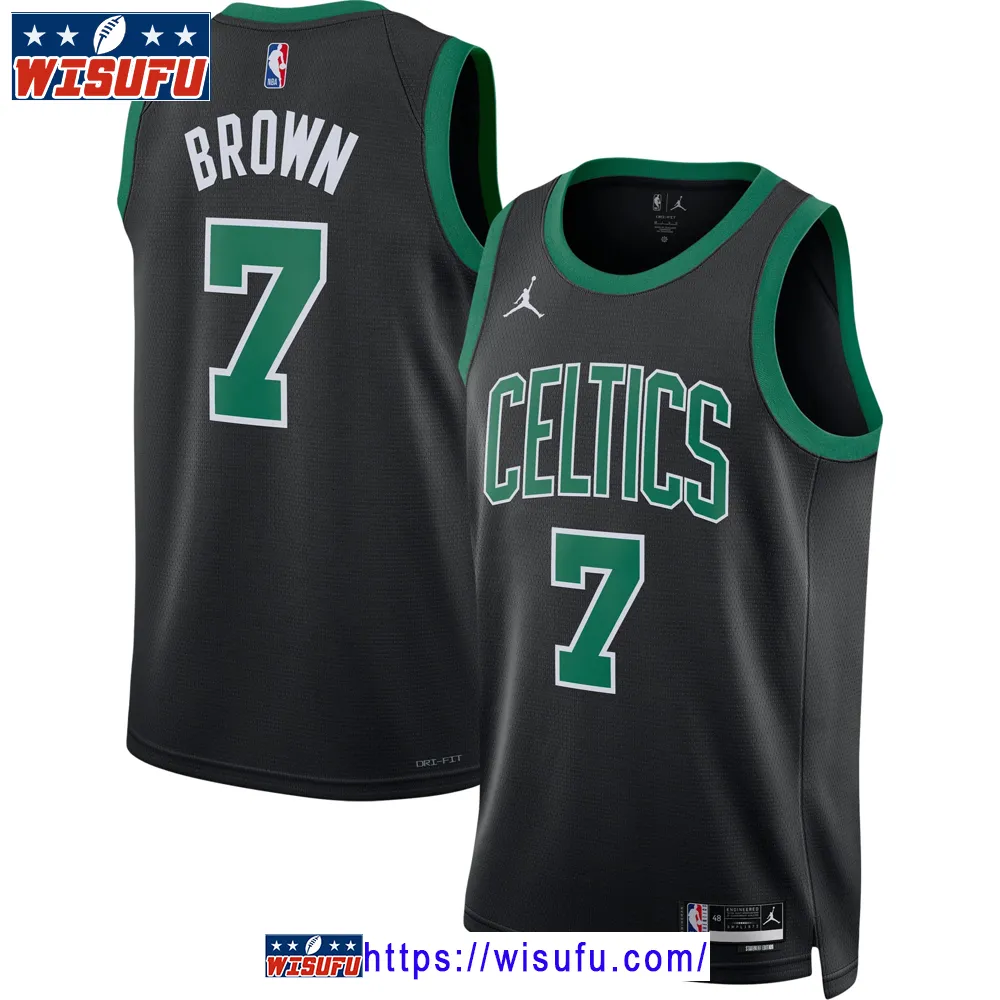 Unisex Jordan Brand Jaylen Brown Black Boston Celtics Swingman Jersey