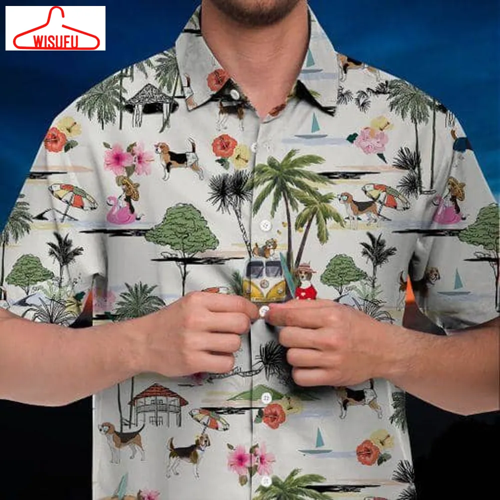 Unisex Harrier Beach Hawaiian Shirt, New Hawaiian Holiday Outfits, New Fashion Gifts Vtbl83281