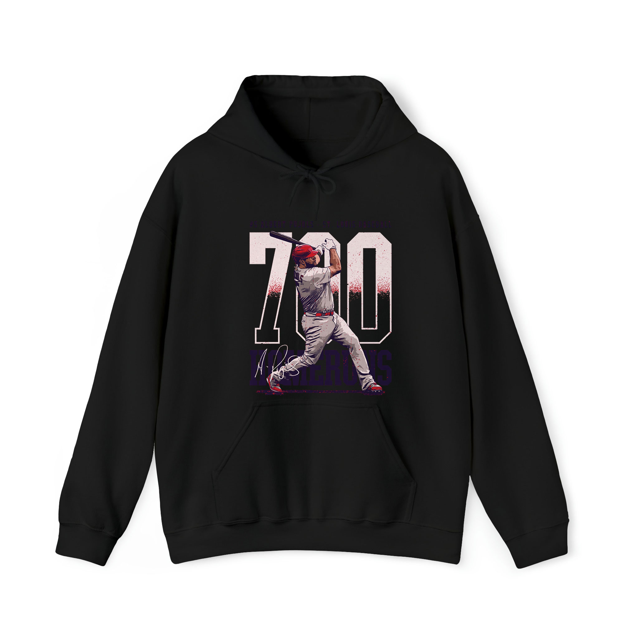 Albert Pujols StLouis 700 Home Runs Bold Graphic Unisex Hoodie