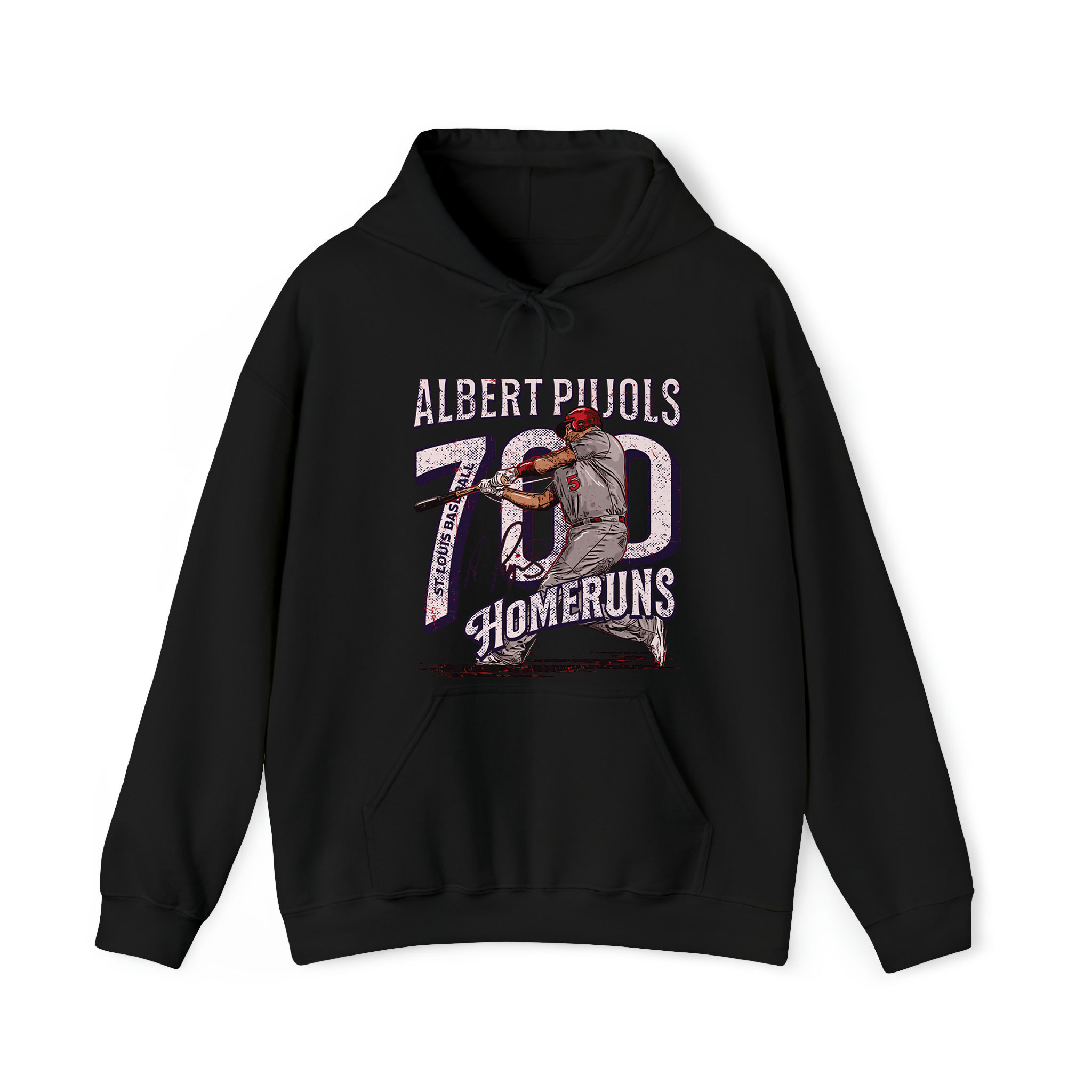 Albert Pujols StLouis 700 Home Runs Wave Graphic Unisex Hoodie