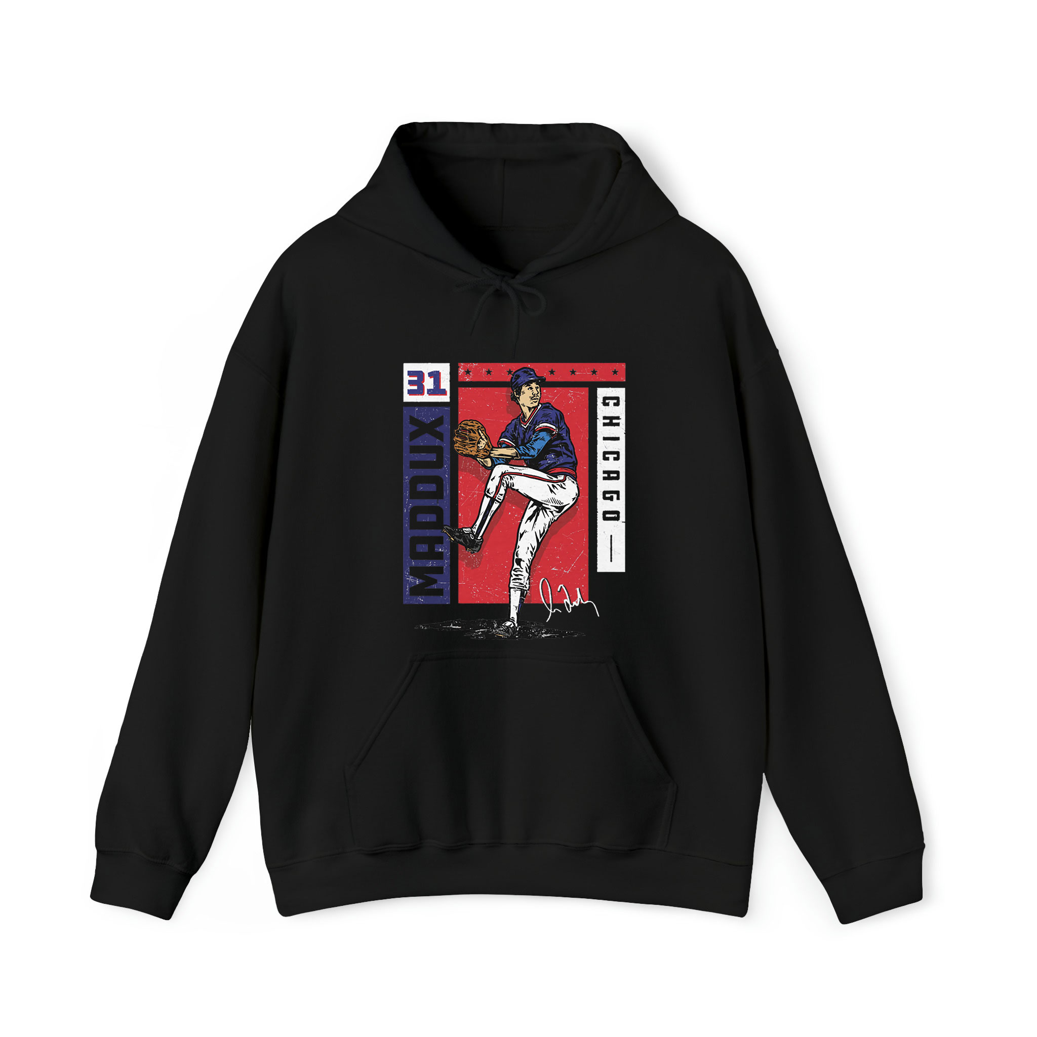 Greg Maddux Chicago Card Stat Graphic Unisex Hoodie