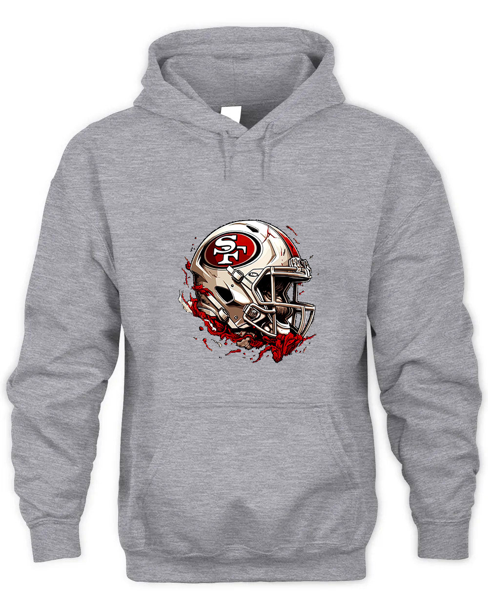 Vintage 49ers Helmet Graphic Tee Unisex Hooded-Sport Grey