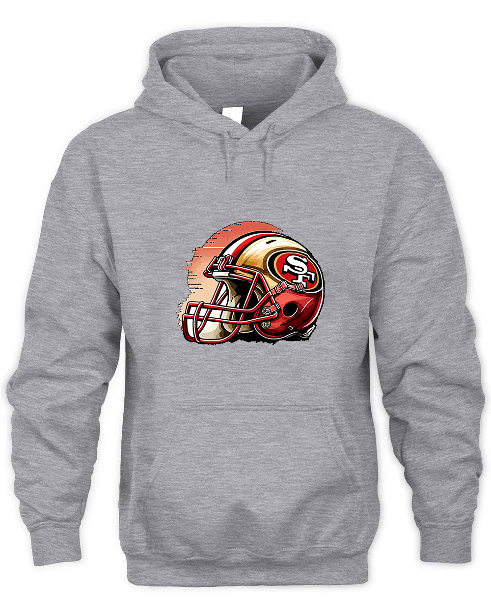 Vintage 49ers Retro Graphic Tee Unisex Hooded-Sport Grey