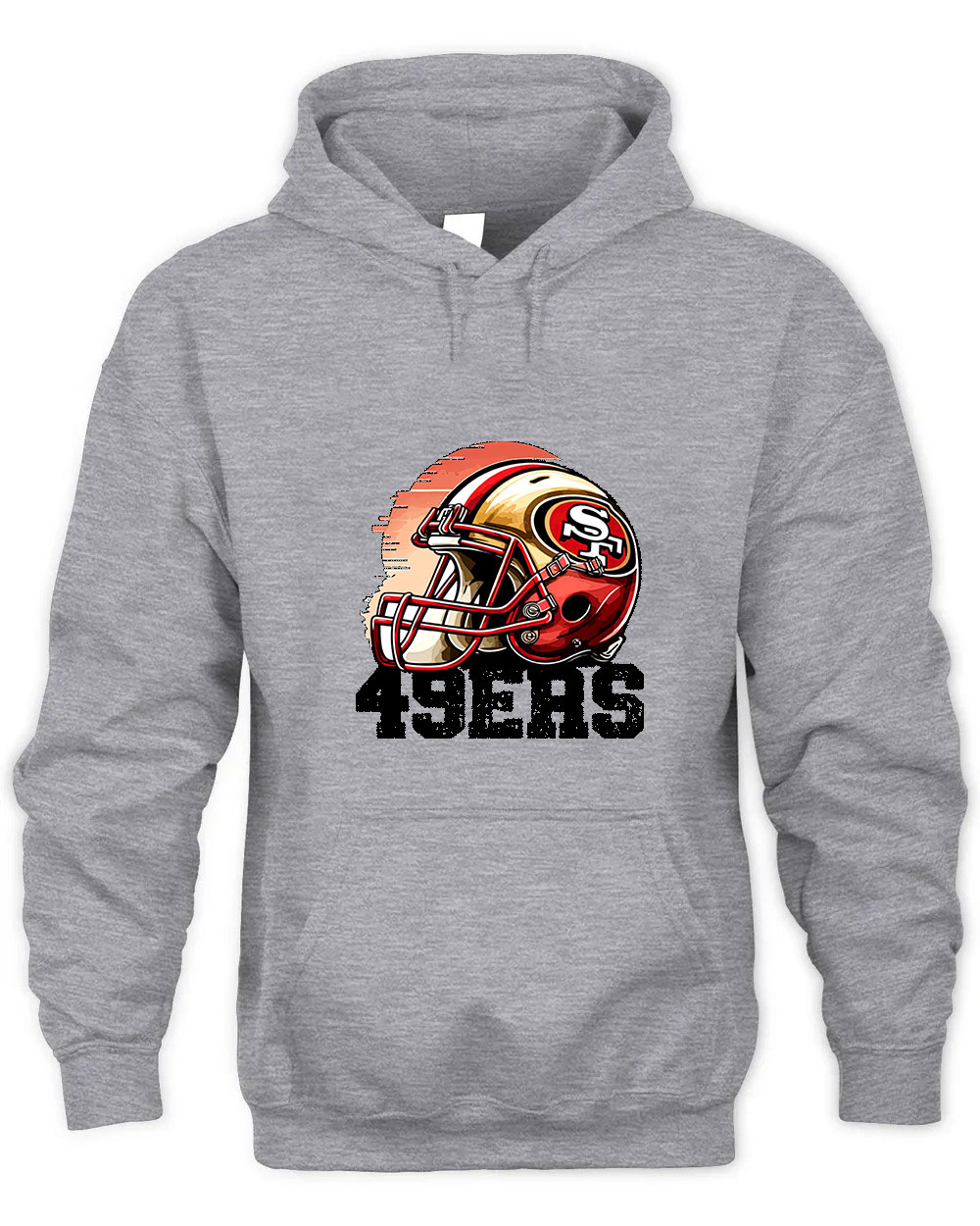 Vintage 49ers Graphic Tee Unisex Hooded-Sport Grey