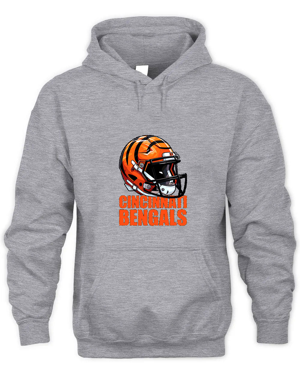 Vintage Bengals Helmet Graphic Tee Unisex Hooded-Sport Grey