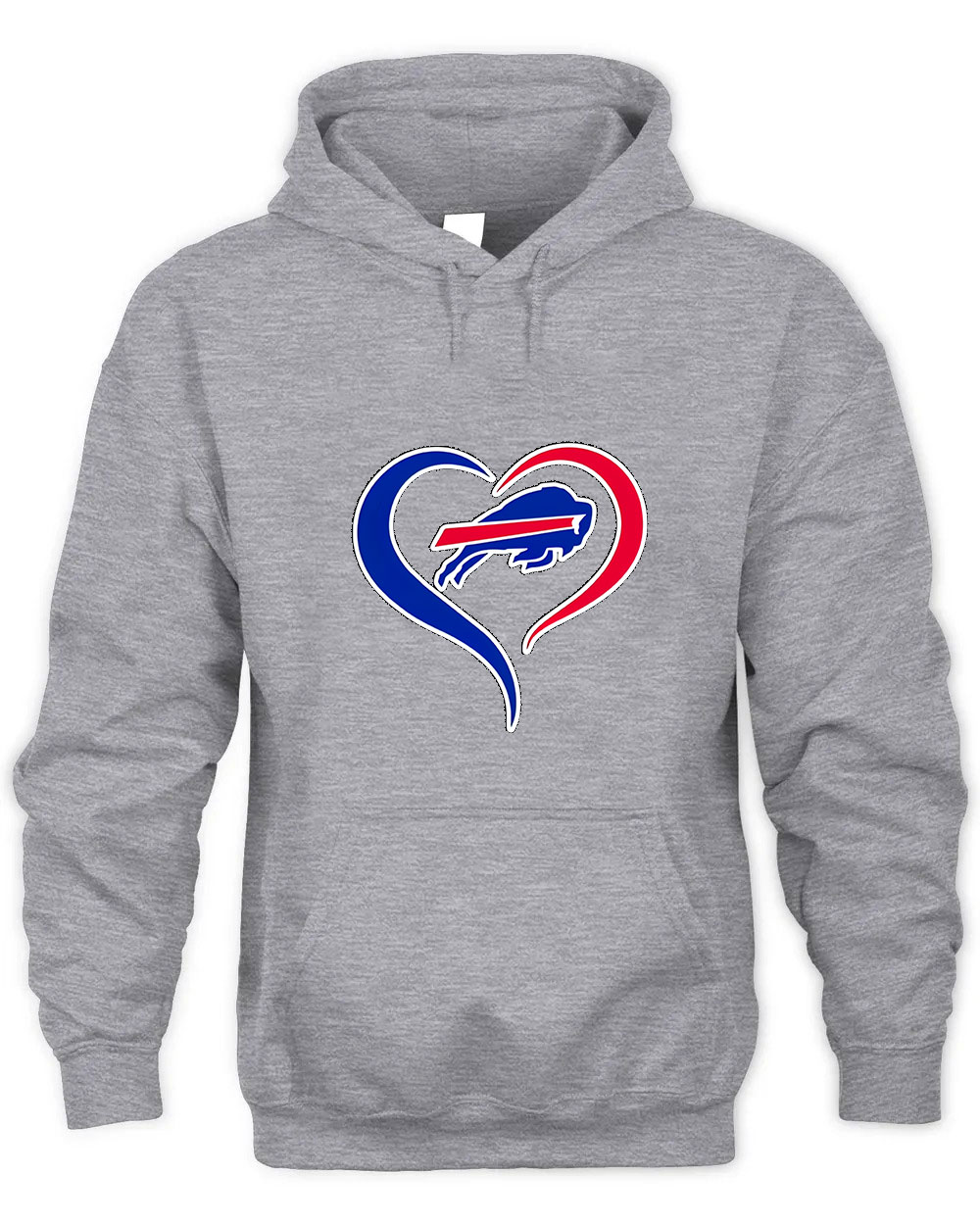 Vintage Bills Love Buffalo Graphic Tee Unisex Hooded-Sport Grey