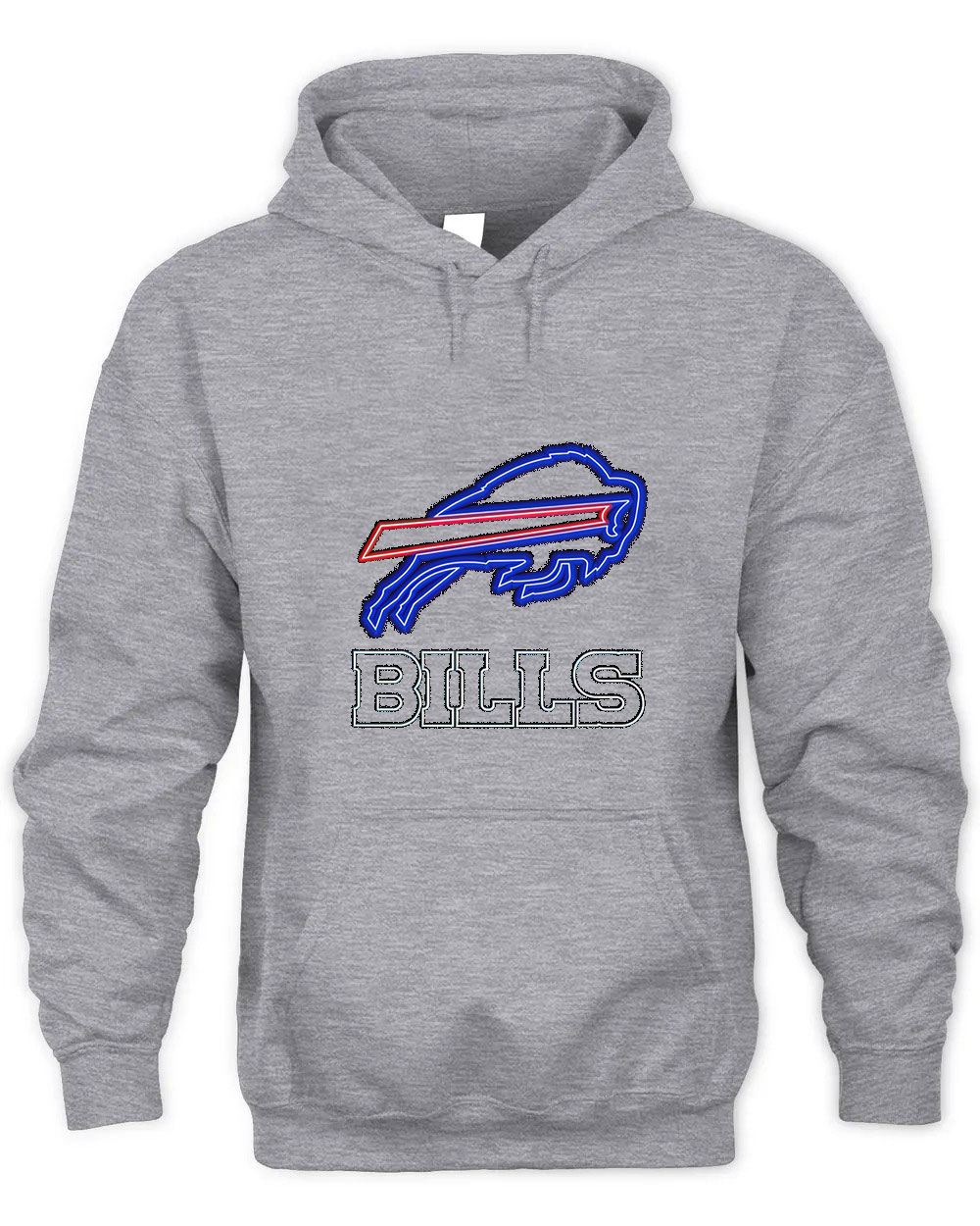 Vintage Buffalo Bills Football Team  Neon Graphic Tee Unisex Hooded-Sport Grey