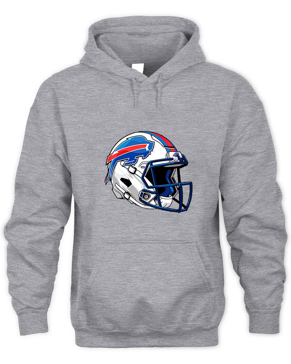 Vintage Buffalo Bills Helmet Graphic Tee Unisex Hooded-Sport Grey