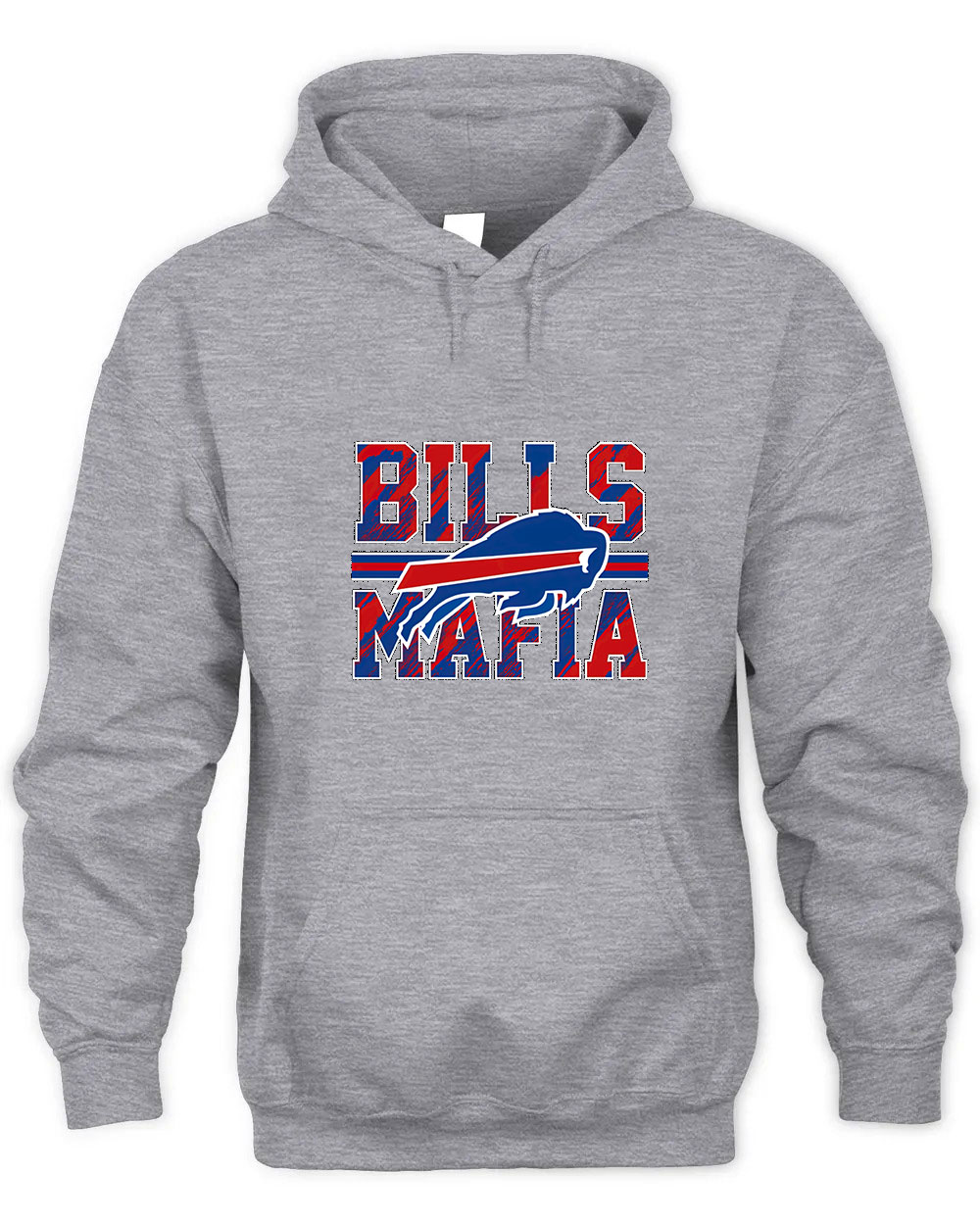 Vintage Buffalo Bills Mafia Graphic Tee Unisex Hooded-Sport Grey