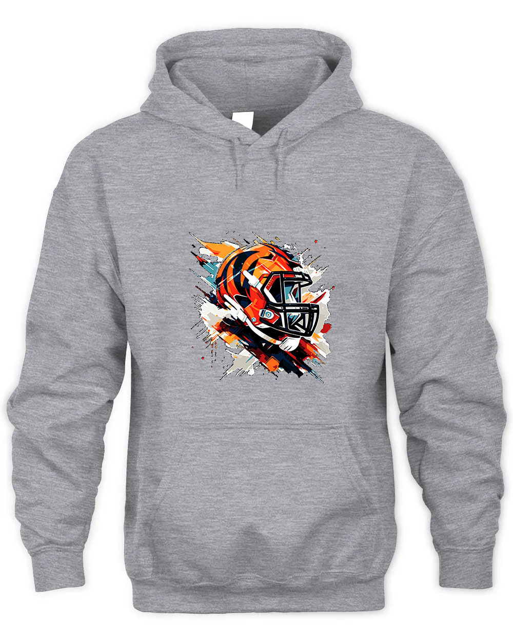 Vintage Cincinnati Bengals Helmet Graphic Tee Unisex Hooded-Sport Grey