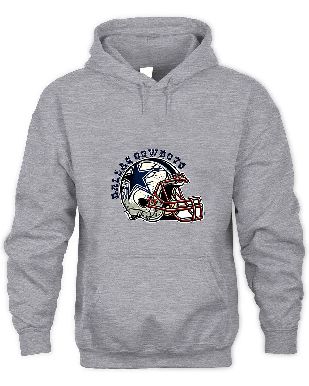 Vintage Go Dallas Cowboys Graphic Tee Unisex Hooded-Sport Grey