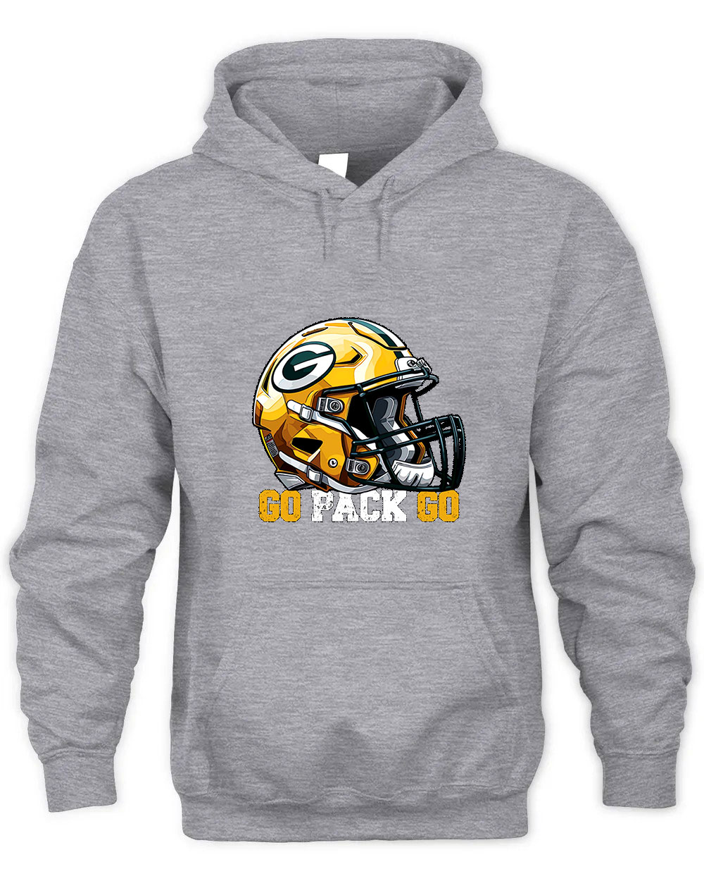 Vintage Go Packers Graphic Tee Unisex Hooded-Sport Grey