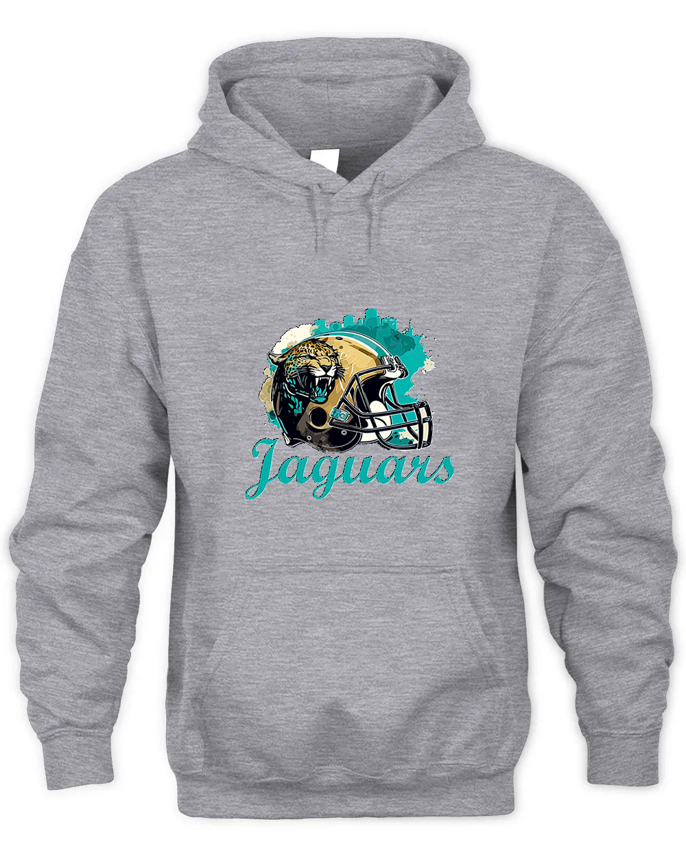 Vintage Jaguars Football Team Graphic Tee Unisex Hooded-Sport Grey