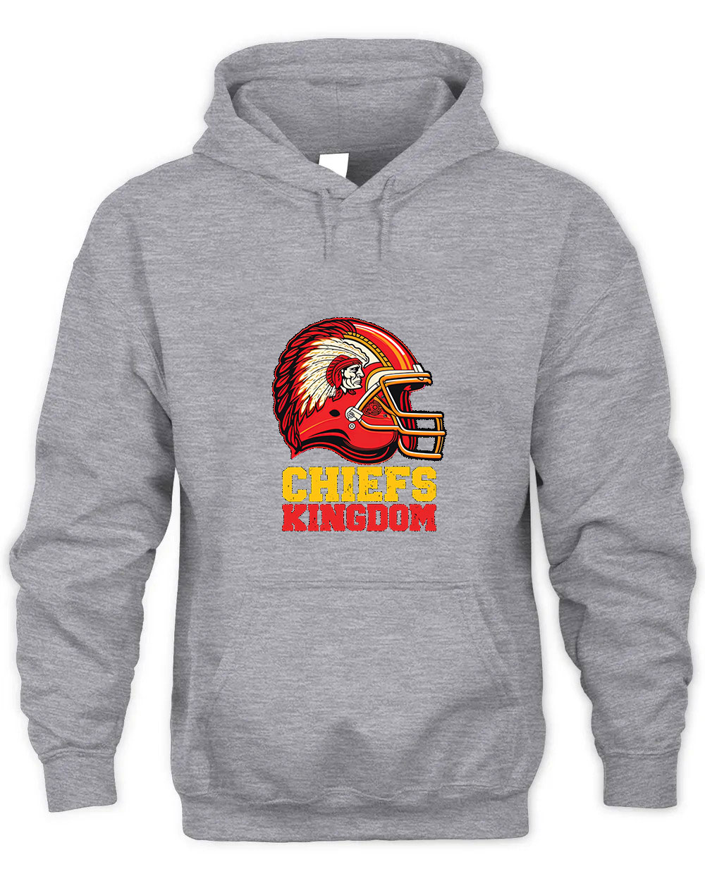 Vintage Kansas City Chiefs Graphic Tee Unisex Hooded-Sport Grey