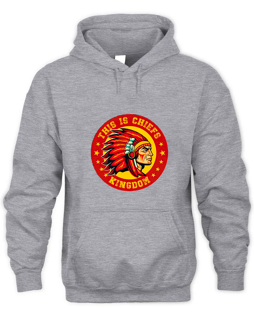 Vintage Kansas City Chiefs Retro Graphic Tee Unisex Hooded-Sport Grey