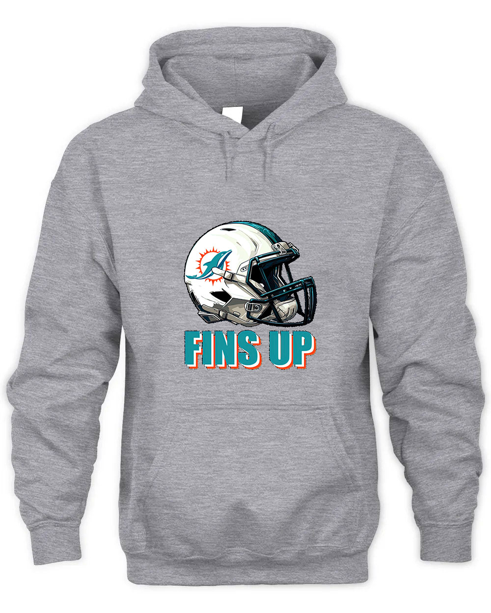 Vintage Miami Dolphins Helmet Graphic Tee Unisex Hooded-Sport Grey