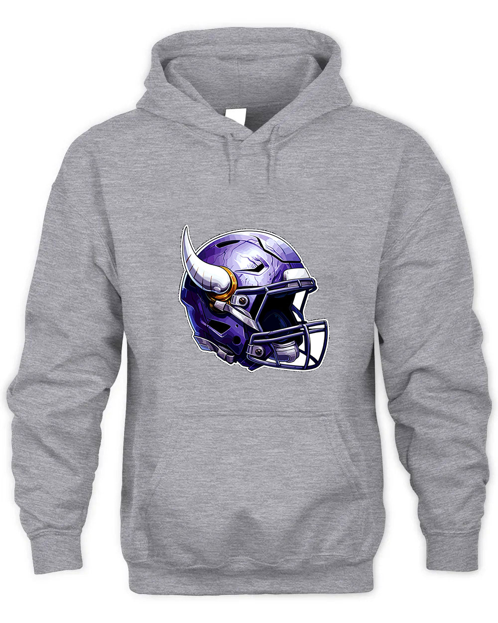 Vintage Minnesota Vikings Helmet Graphic Tee Unisex Hooded-Sport Grey