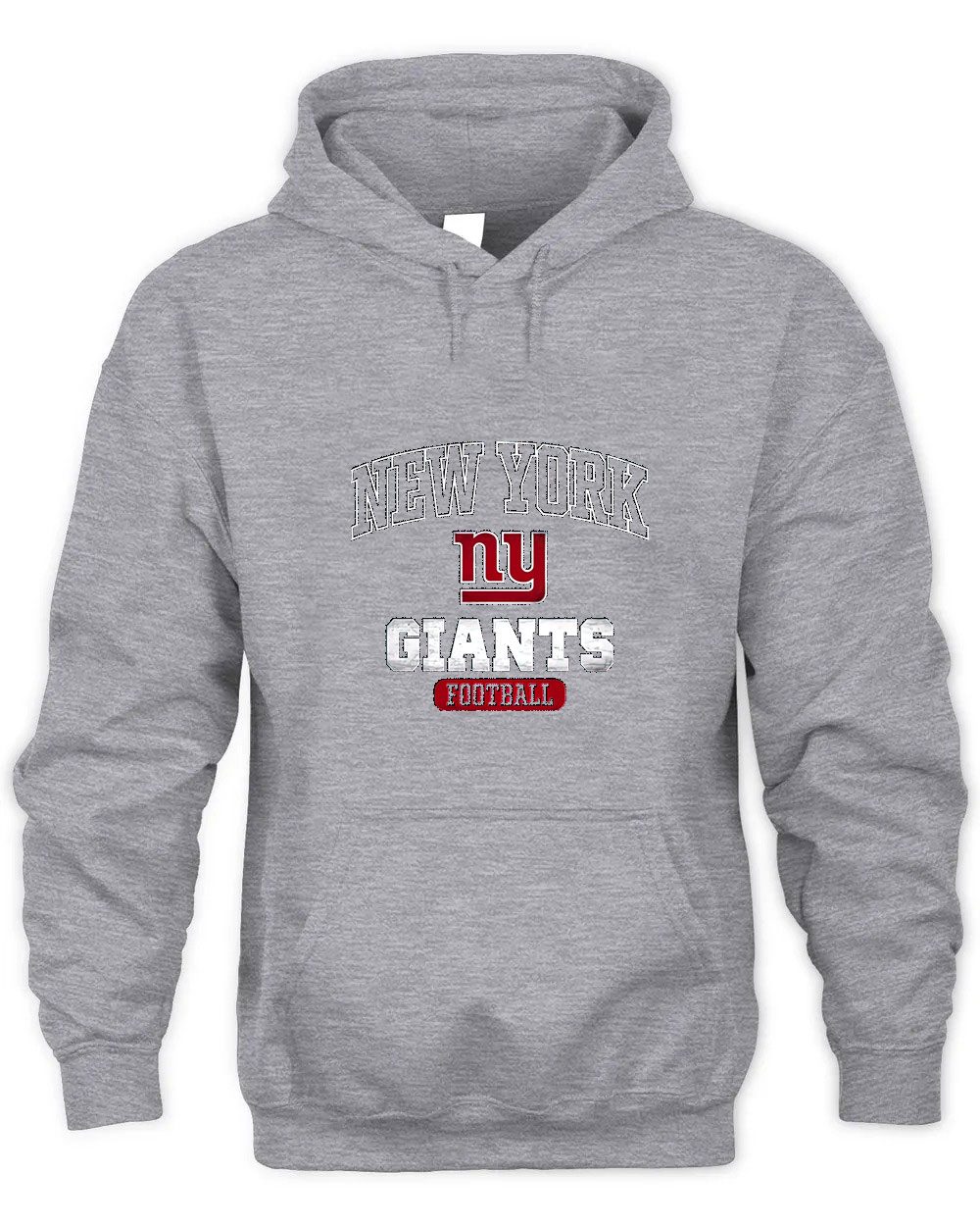 Vintage New York Giants Football Graphic Tee Unisex Hooded-Sport Grey