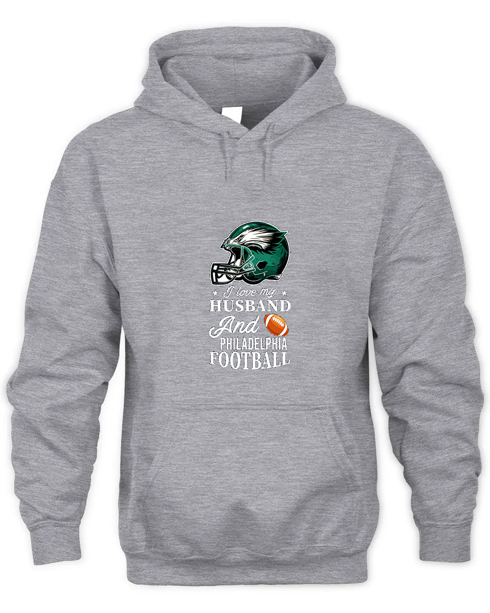 Vintage Philadelphia Football Graphic Tee Unisex Hooded-Sport Grey