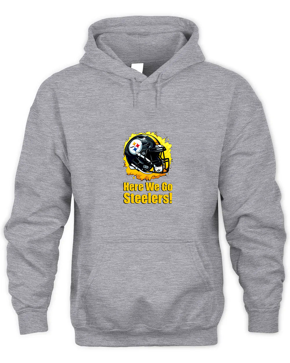 Vintage Pittsburgh Steelers Graphic Tee Unisex Hooded-Sport Grey