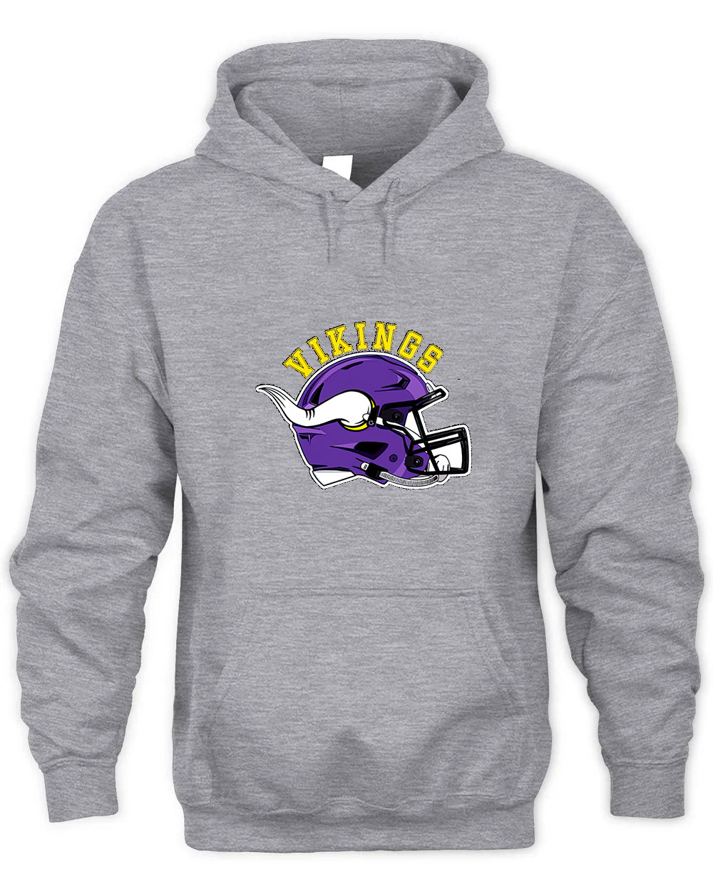 Vintage Vikings Graphic Tee Unisex Hooded-Sport Grey