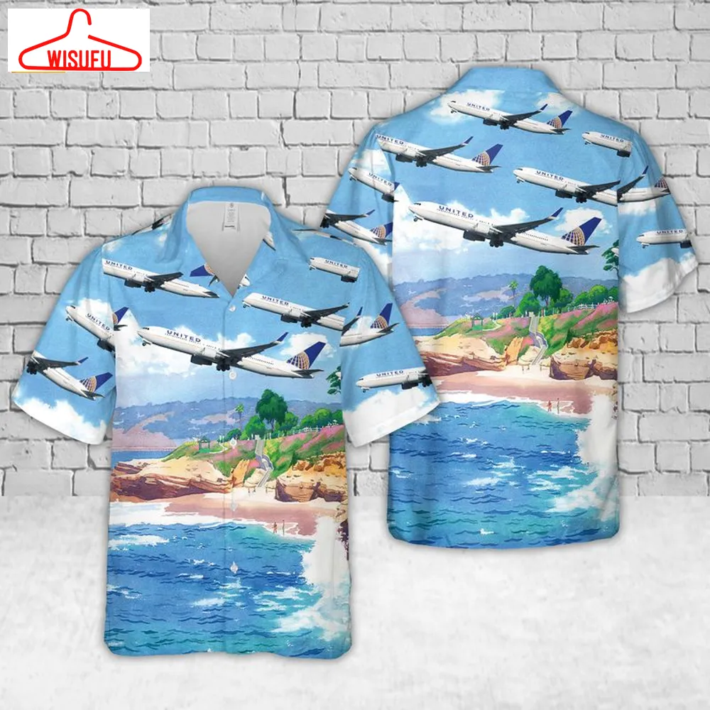 United Airlines Boeing 767-300 Beach Hawaiian Shirt, New Fashion Gifts