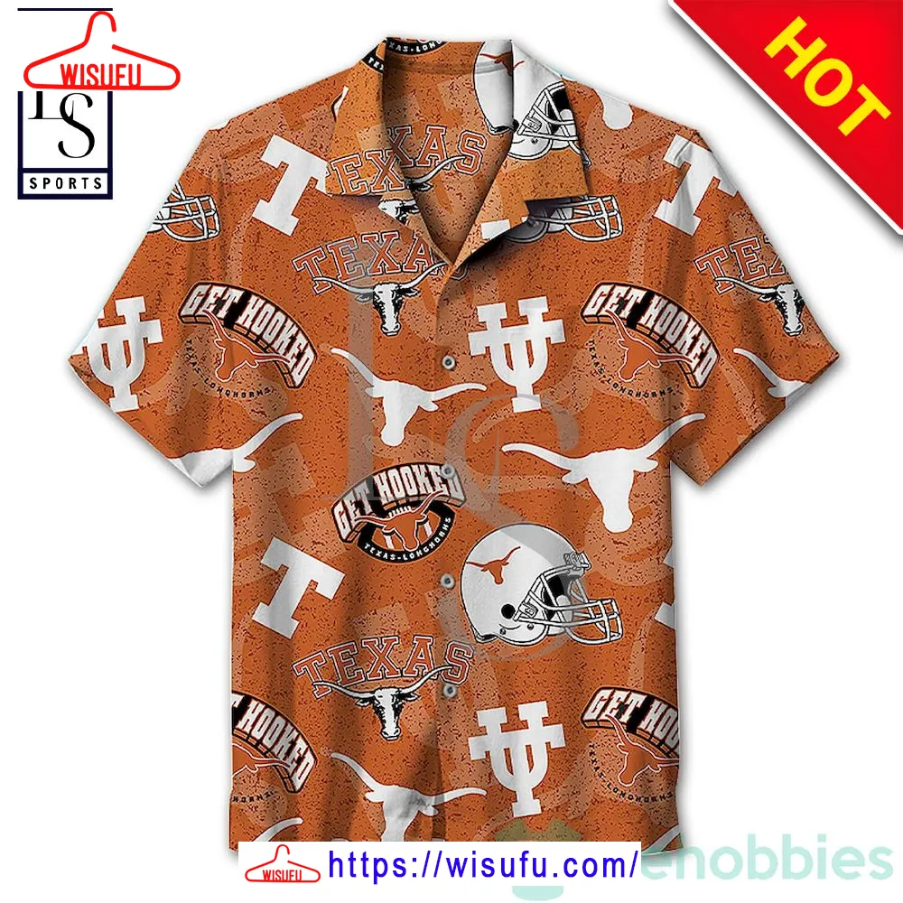 University Of Texas Get Hooked Hawaiian Shirt, New Fashion Gifts