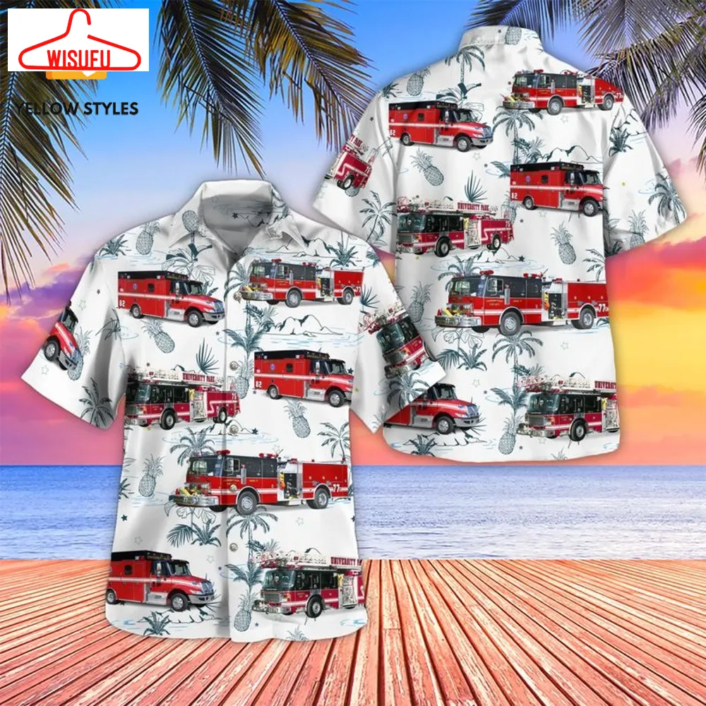 University Park Will County Illinois University Park Fire Department Station 1 Hawaiian Shirt, New Fashion Gifts