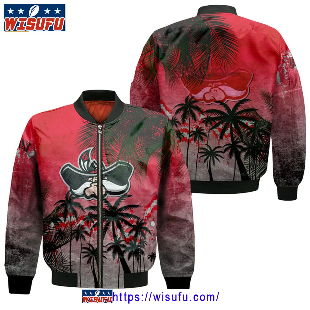 Unlv Rebels Coconut Tree Tropical Grunge Bomber Jacket