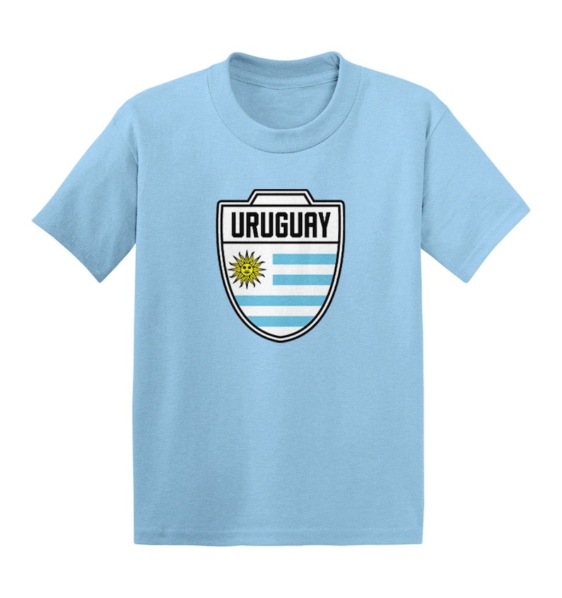 Uruguay Soccer Crest Kid's T-Shirt - Country Pride Proud Heritage Nationality Compete World Competition Represent Futbol Sports