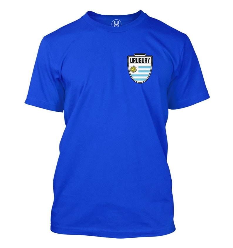 Uruguay Soccer Crest Men's T-Shirt - Country Pride Proud Heritage Nationality Compete World Competition Represent Futbol Sports