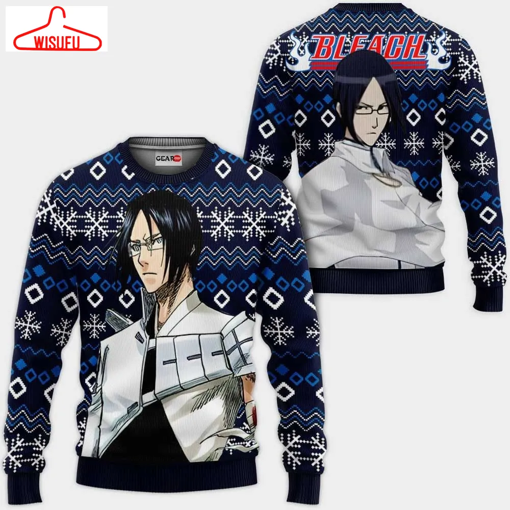 Uryu Ishida Ugly Christmas Sweater Custom Bl Xmas Gifts, Anime Ugly Christmas Sweater Gift For Family