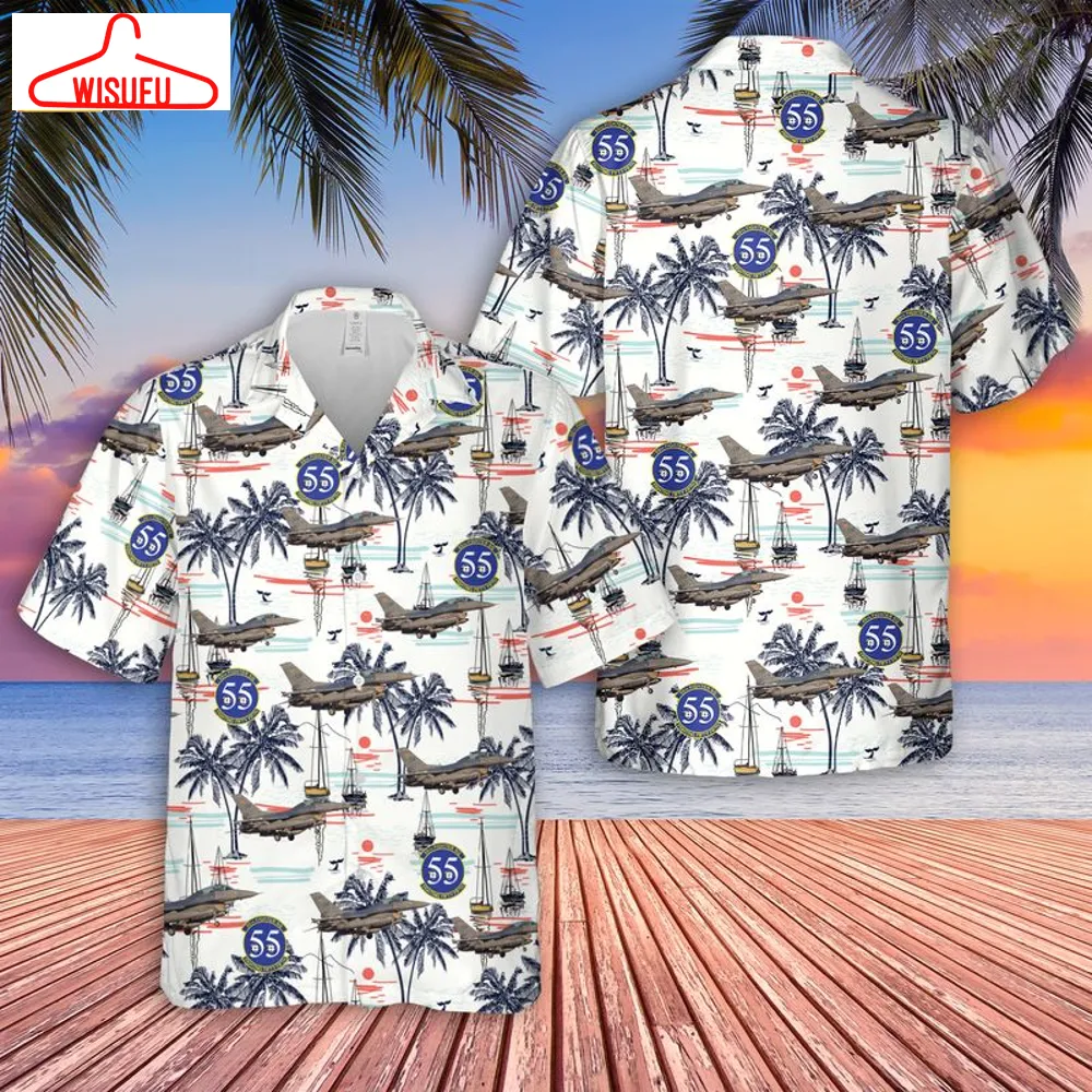 Us Air Force 55th Fighter Squadron F-16c Fighting Falcon Hawaiian Shirt, New Fashion Gifts