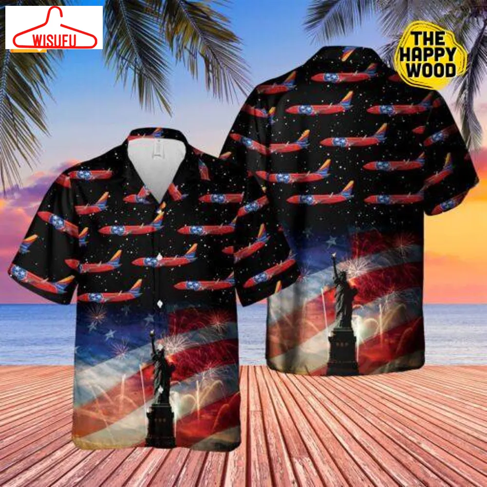 Us Airlines Tennessee Boeing 737 4th Of July American Flag Hawaiian Shirt, New Fashion Gifts