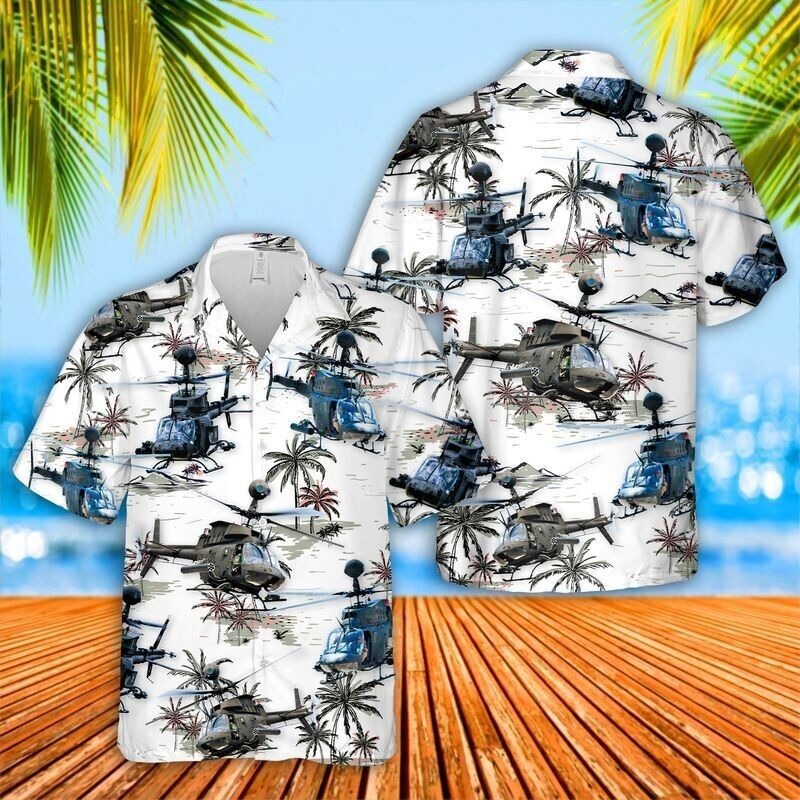 Us Army Bell Oh-58 Kiow Hawaiian Shirt For Men, Gift For Veterans, S-5XL US Size