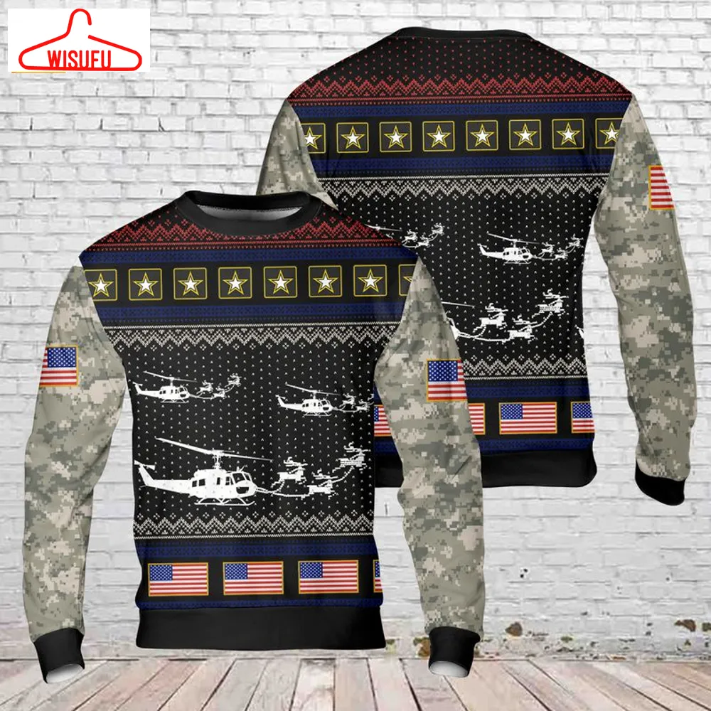 Us Army Bell Uh-1 Huey Ugly Christmas Sweater