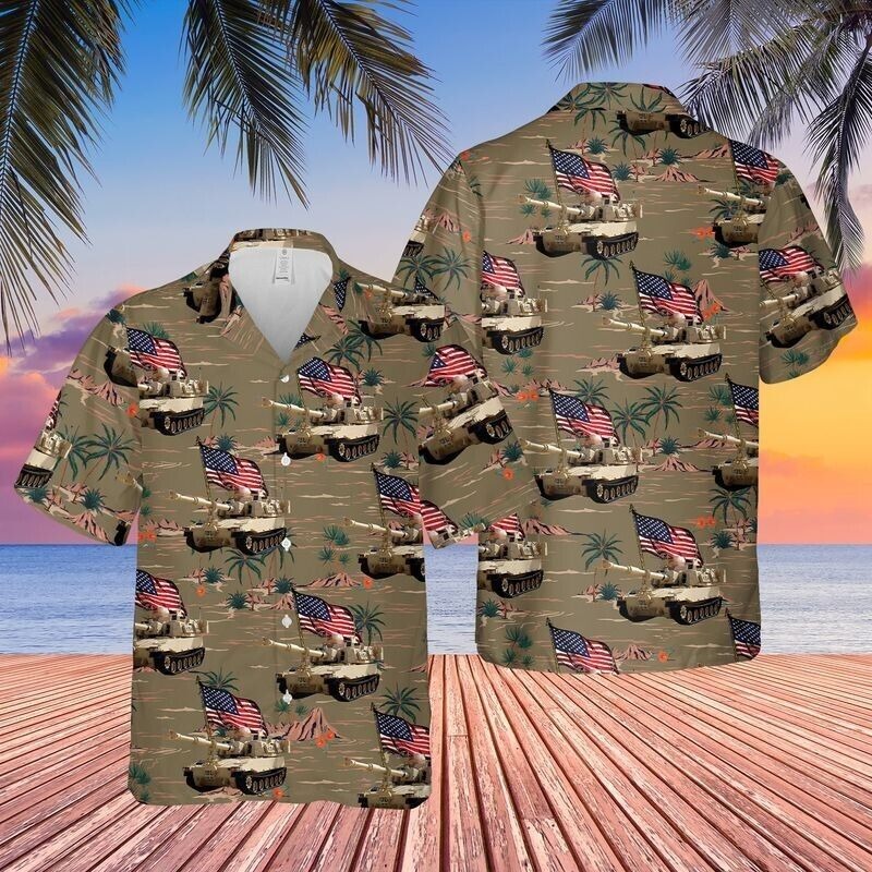 Us Army Paladin Tank 4Th Of July Hawaiian Shirt, Gift For Men, S-5XL US Size