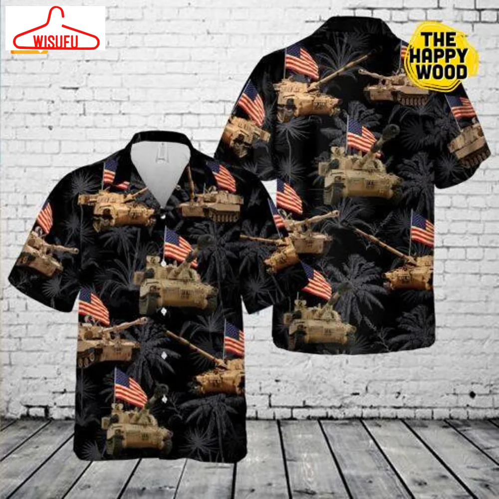 Us Army Paladin Tank 4th Of July Black Hawaiian Shirt, New Fashion Gifts